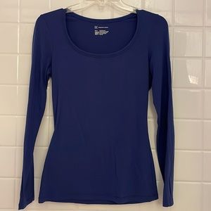 INC long sleeves t shirt, size M. Scoop neckline color royal blue. Stretchy